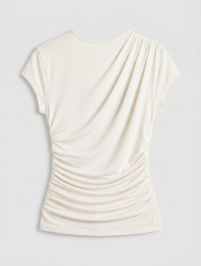 Jamie Drape Top In Chalk