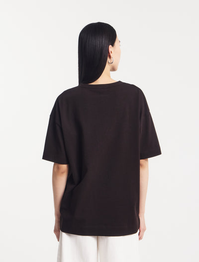 Classic Cotton Oversized T-Shirt in Bitter Chocolate