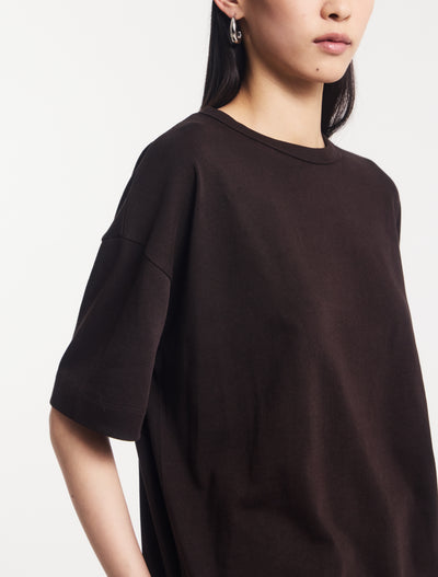 Classic Cotton Oversized T-Shirt in Bitter Chocolate