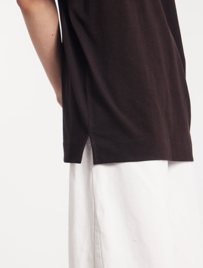 Classic Cotton Oversized T-Shirt in Bitter Chocolate