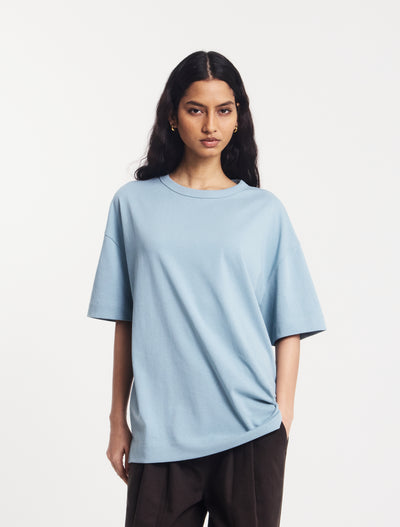 Classic Cotton Oversized T-Shirt in Powder Blue