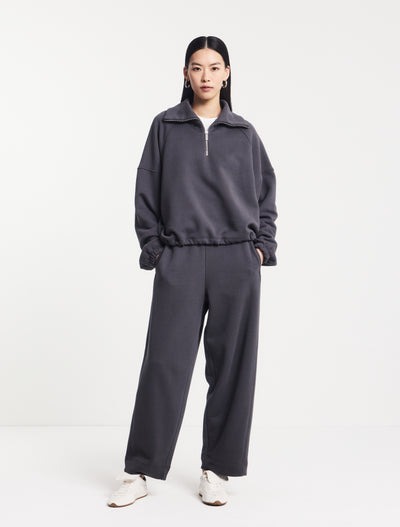 Classic Half Zip Sweatshirt in Magnet