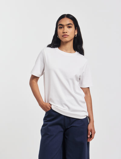 Compact Cotton Oversized T-Shirt in White