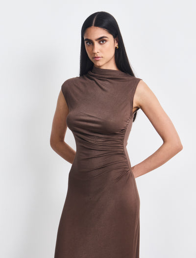 Ines Maxi Dress In Mocha