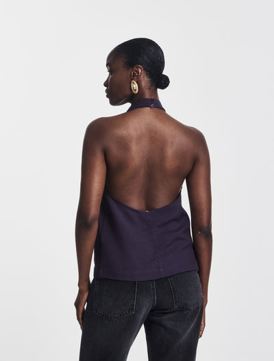 Kayla Halterneck Top in Aubergine